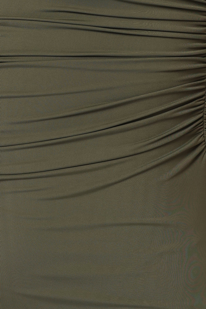 Brixley Strapless Maxi Dress - Khaki