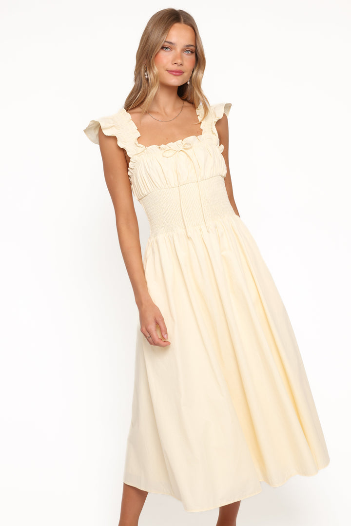 Bronte Midi Dress - Butter Yellow