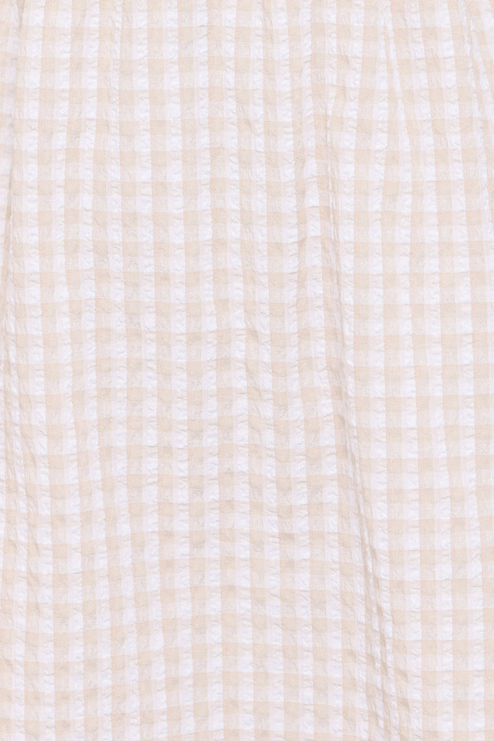 Cadhla Mini Dress - Beige Gingham
