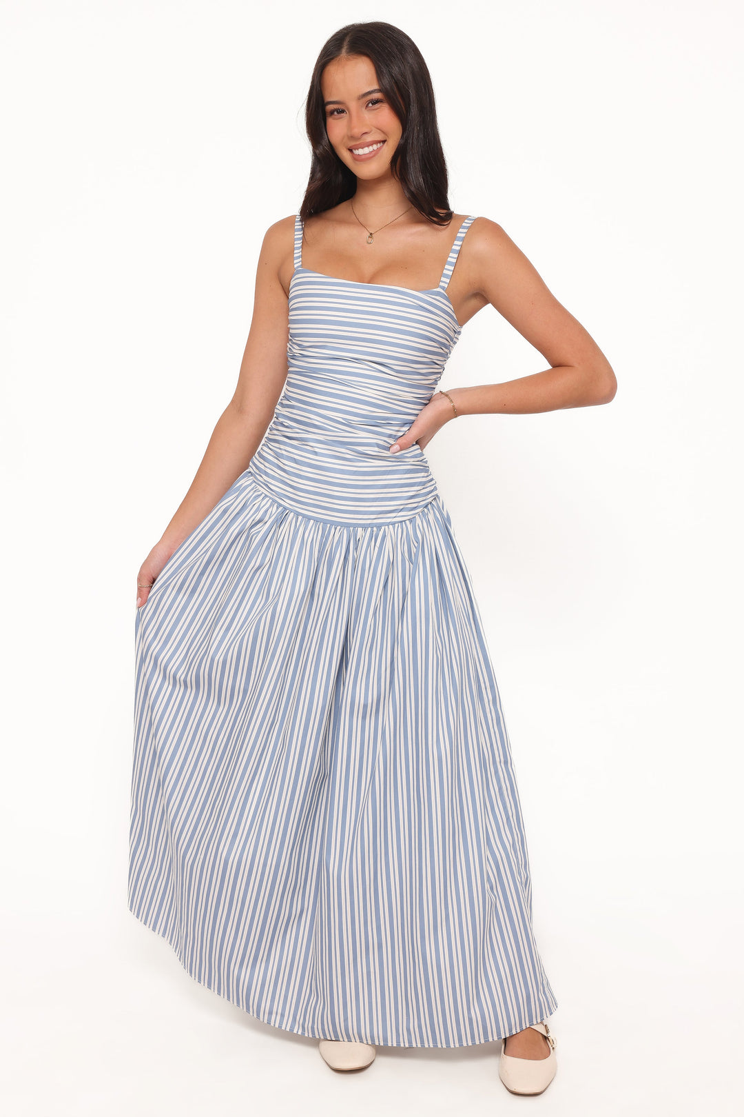 Carlisle Maxi Dress - Blue Stripe