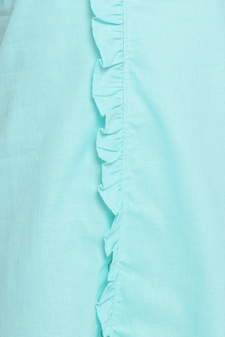 Cassandra Ruffle Mini Dress - Aqua