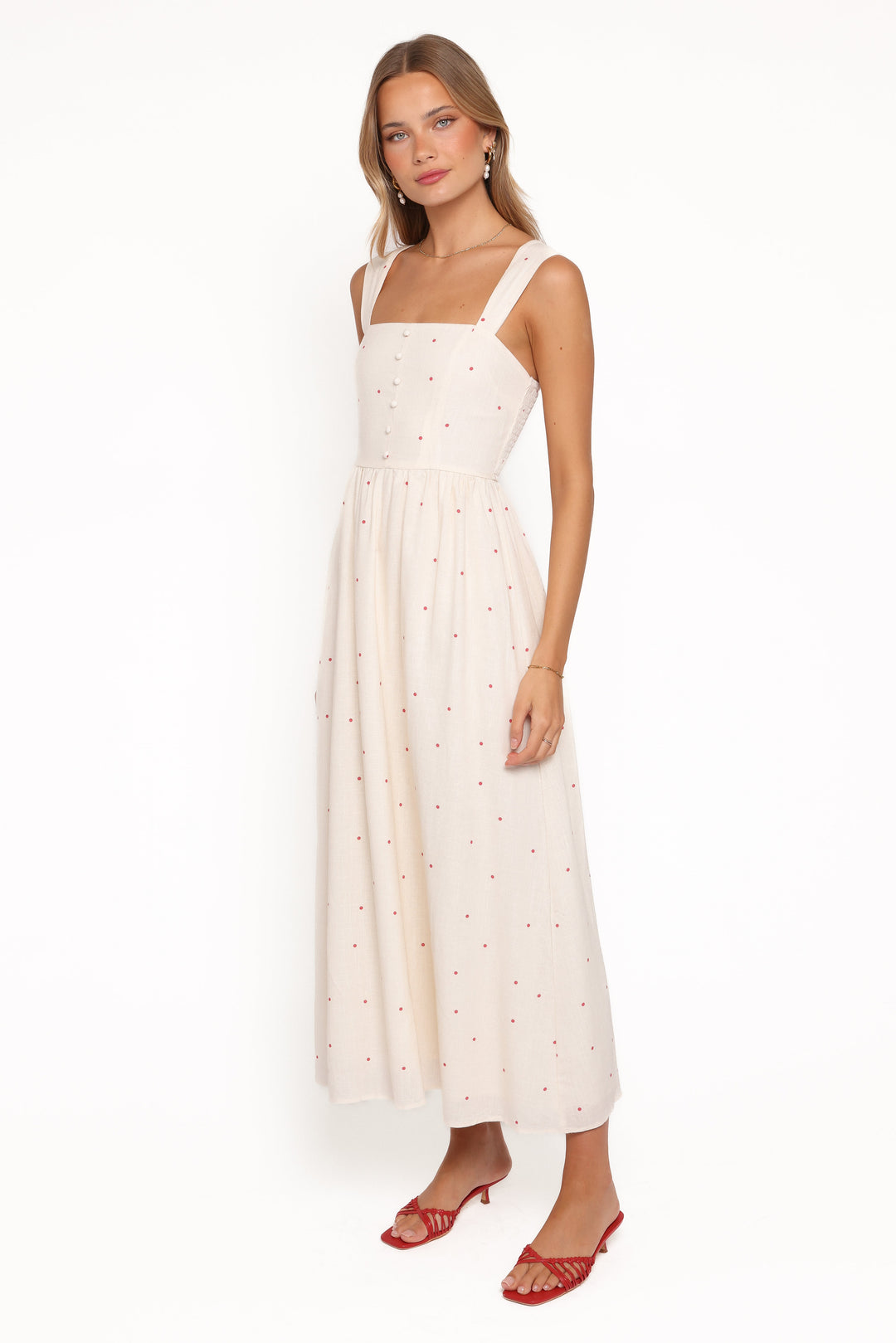 Caty Maxi Dress - Red Polka Dot