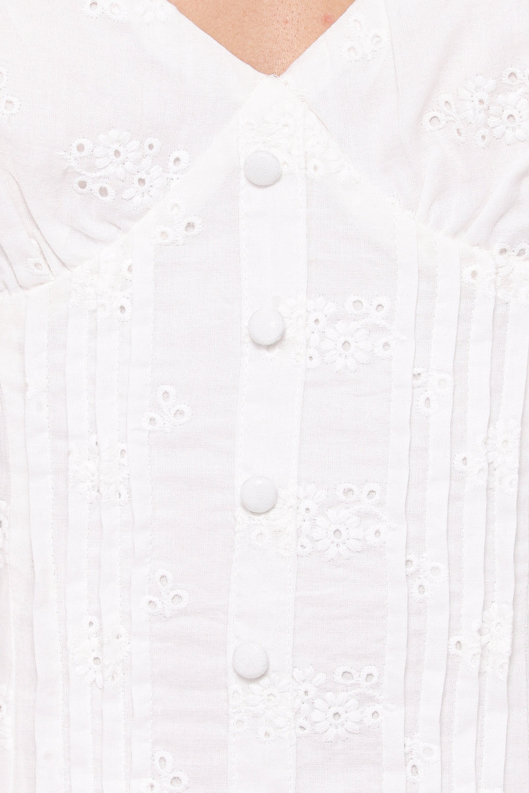 Cherish Eyelet Mini Dress - White