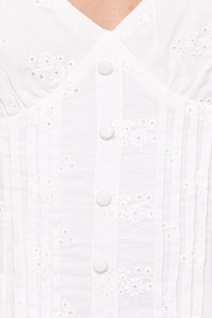 Cherish Eyelet Mini Dress - White