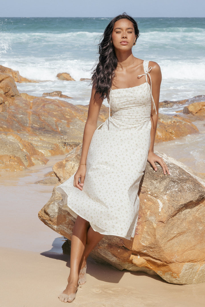 Clarissa Midi Dress - White Betty