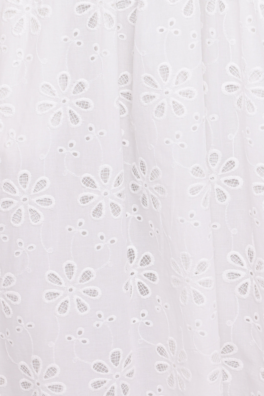 Clo Puff Sleeve Midi Dress - White Broderie