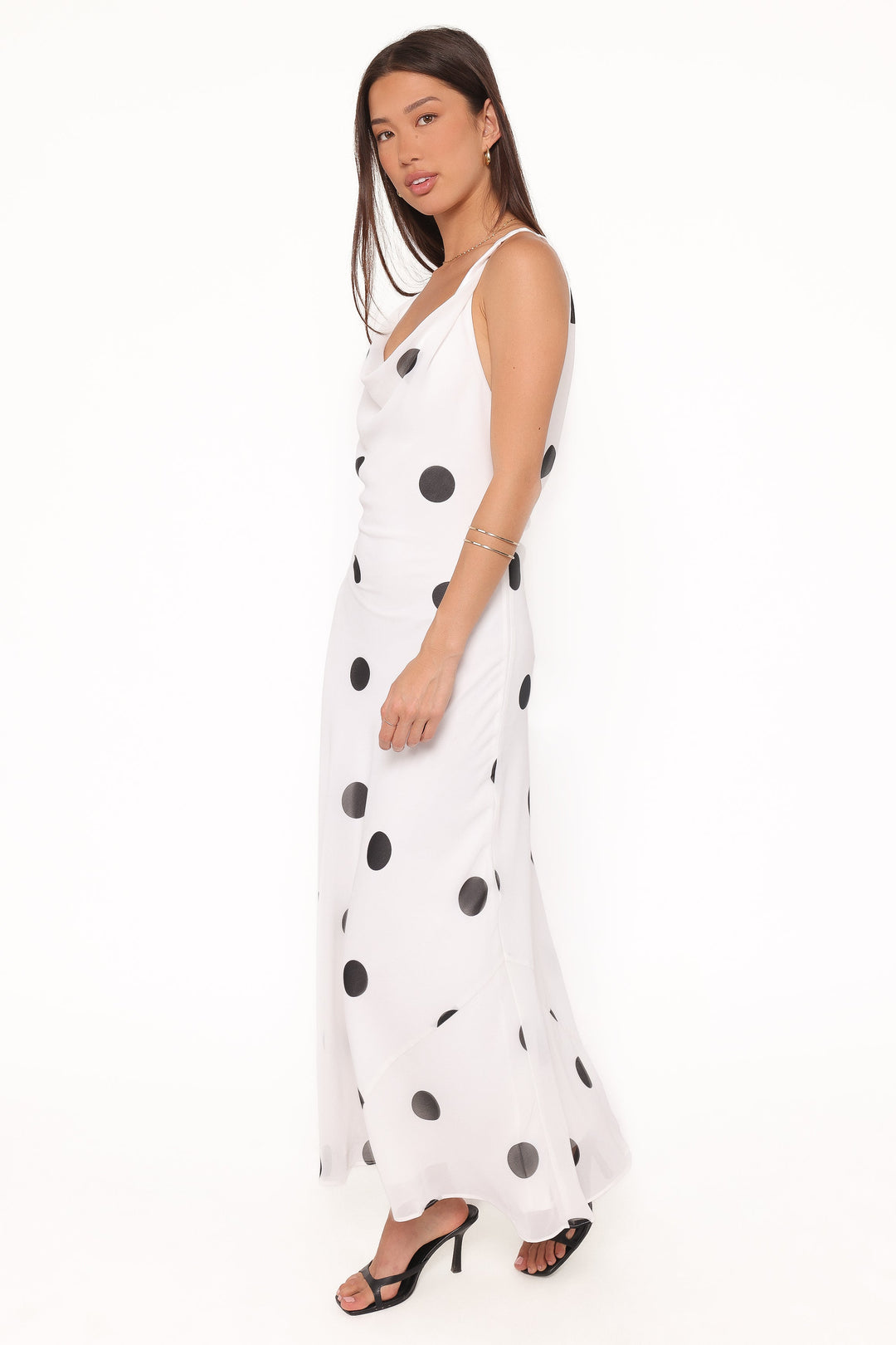 Collette Maxi Dress - White Polka Dot