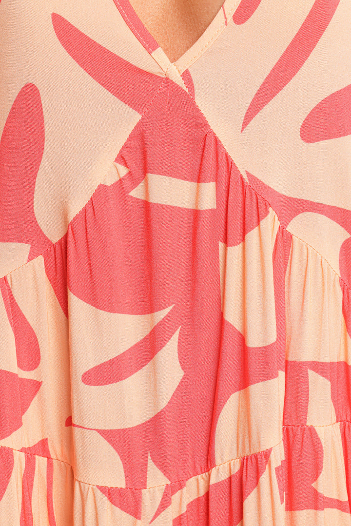 Corinna Mini Dress - Coral Print