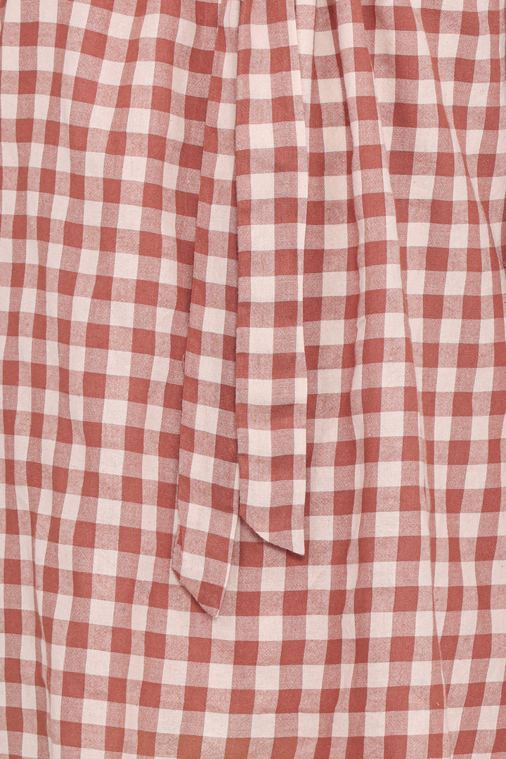 Costa Mini Dress - Tan Gingham