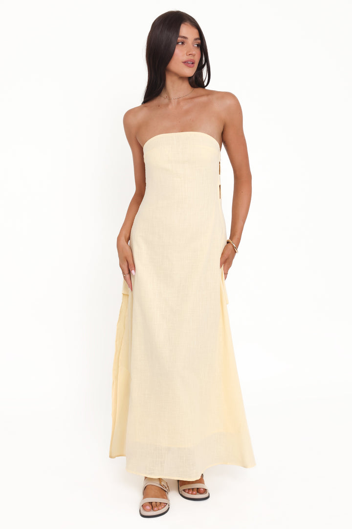 Cyrus Strapless Maxi Dress - Butter Yellow