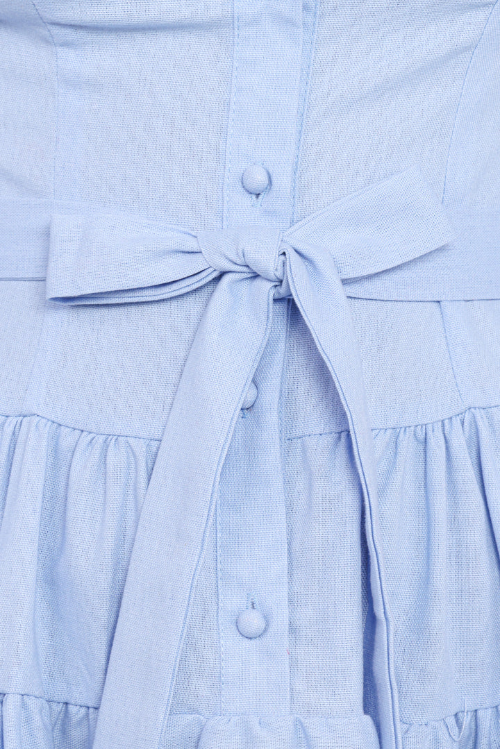 Diantha Long Sleeve Mini Dress - Blue