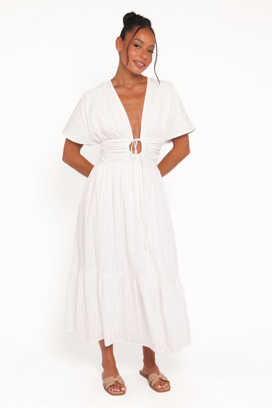 Edel Short Sleeve Maxi Dress - White