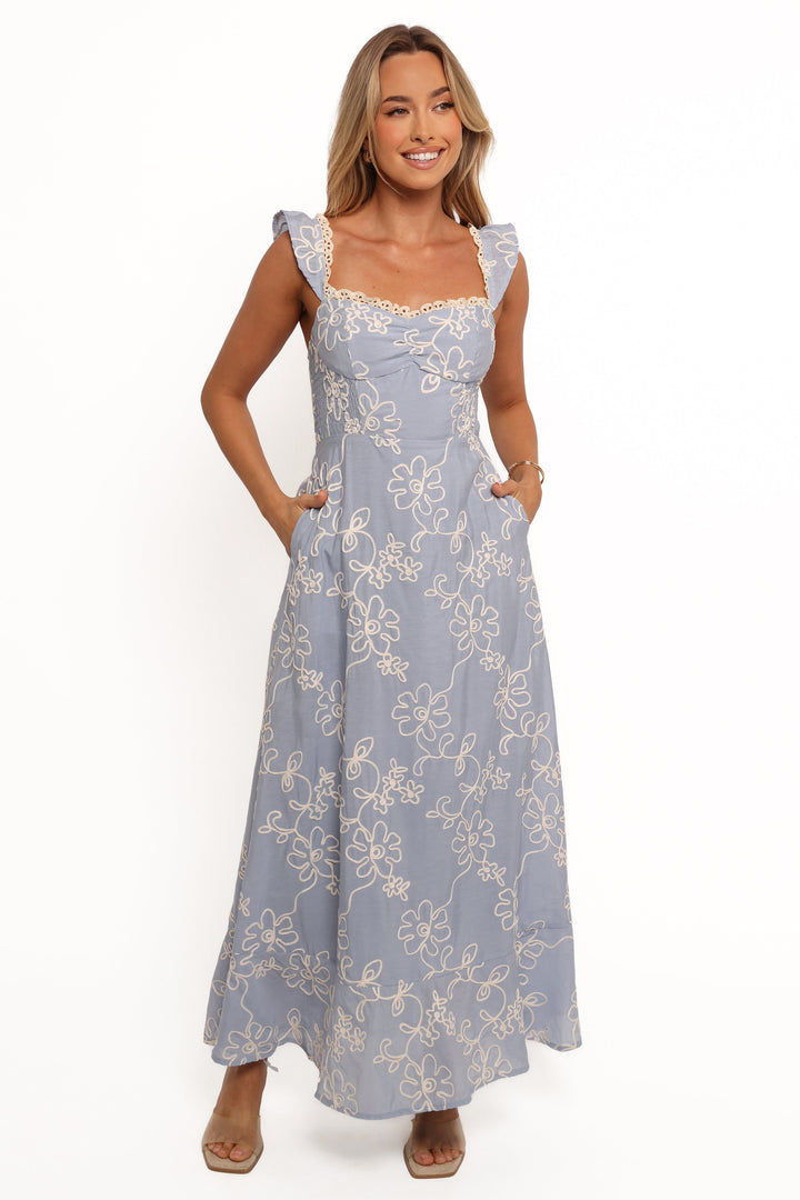 Ellise Midi Dress - Blue
