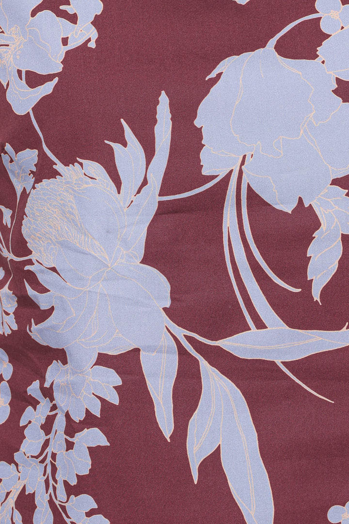 Elorna Mini Dress - Burgundy Floral