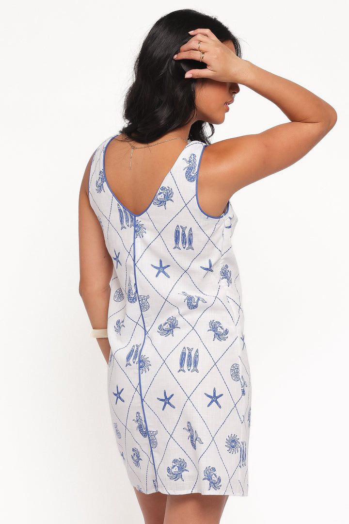 Elsie Mini Dress - Seashell Print