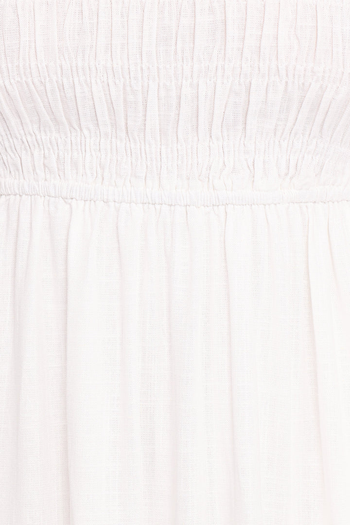 Emari Puff Sleeve Mini Dress - White