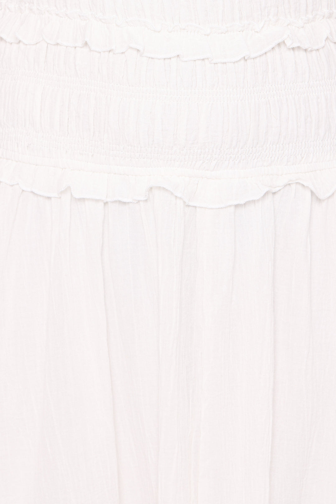 Enola Gather Midi Dress - White