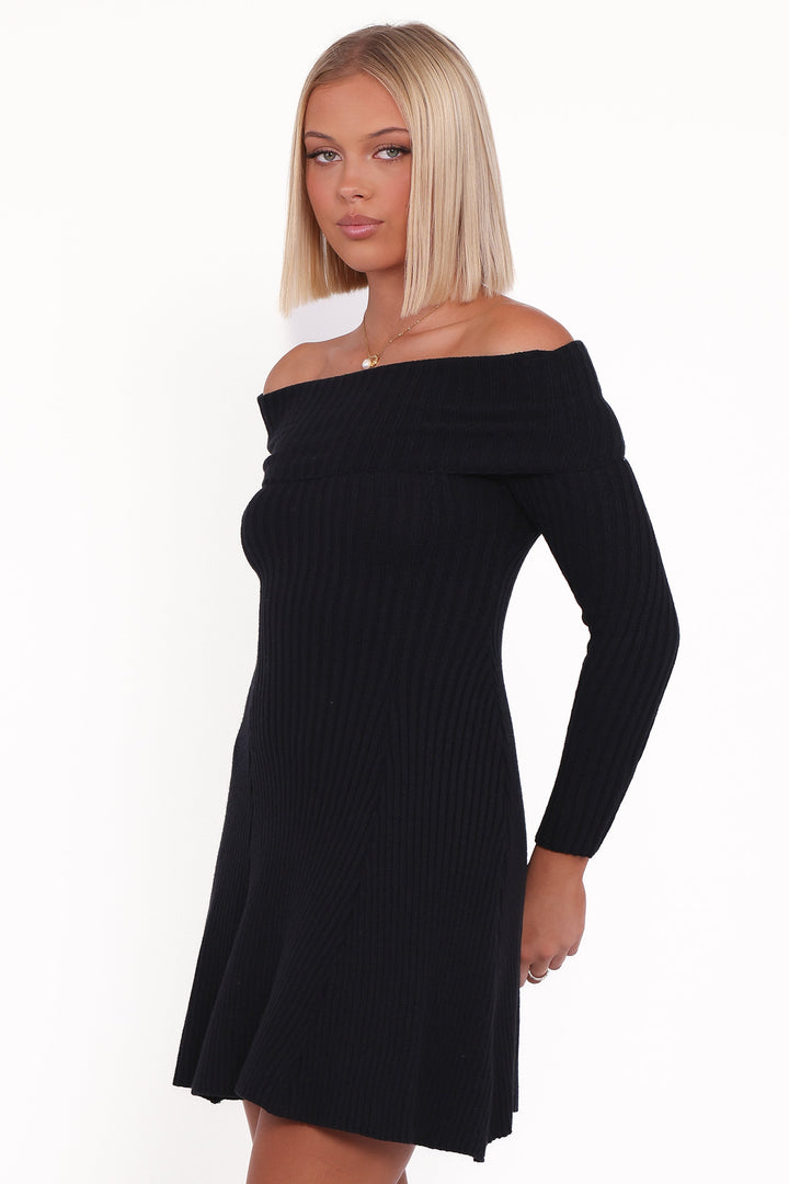 Francisco Long Sleeve Mini Dress - Black