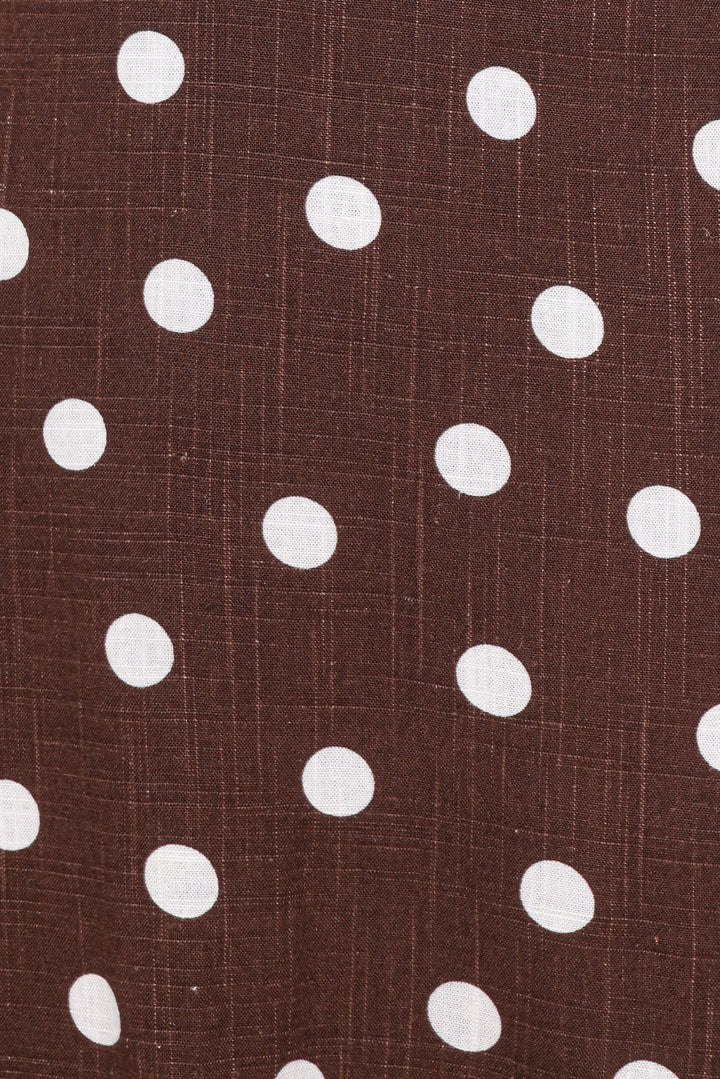 Giada Mini Dress - Brown Polka Dot