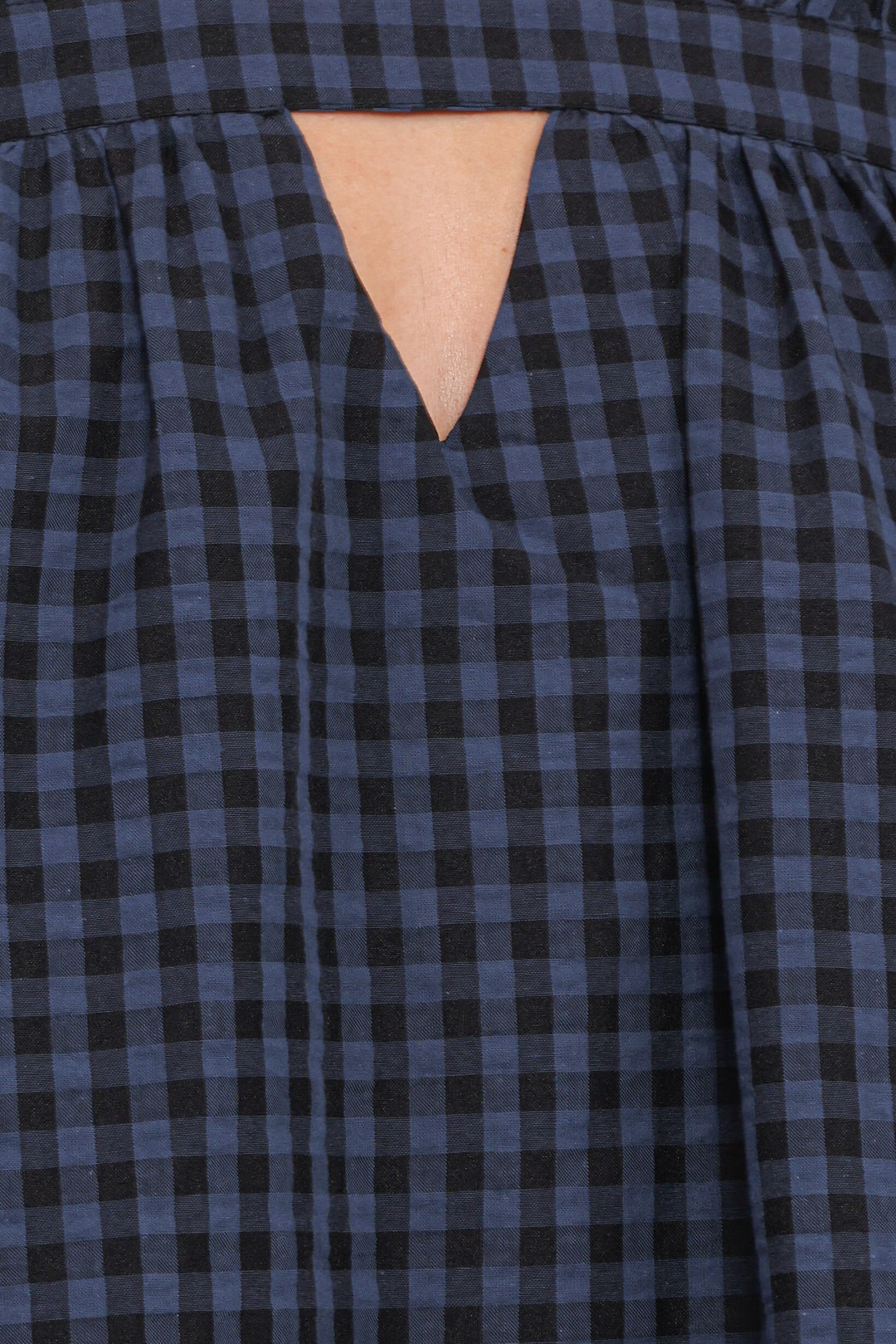 Hallie Mini Dress - Navy Gingham