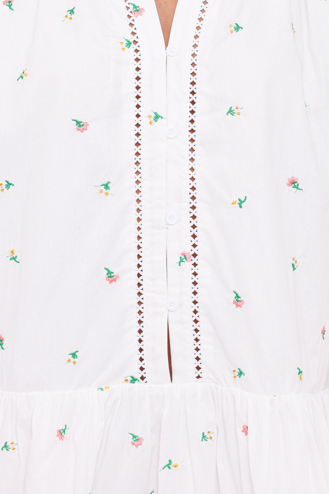 Hart Long Sleeve Mini Dress - White Floral