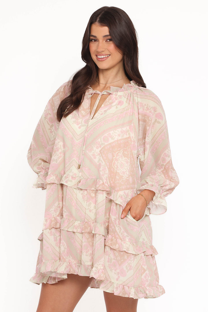 Hawken Mini Dress - Sage Paisley