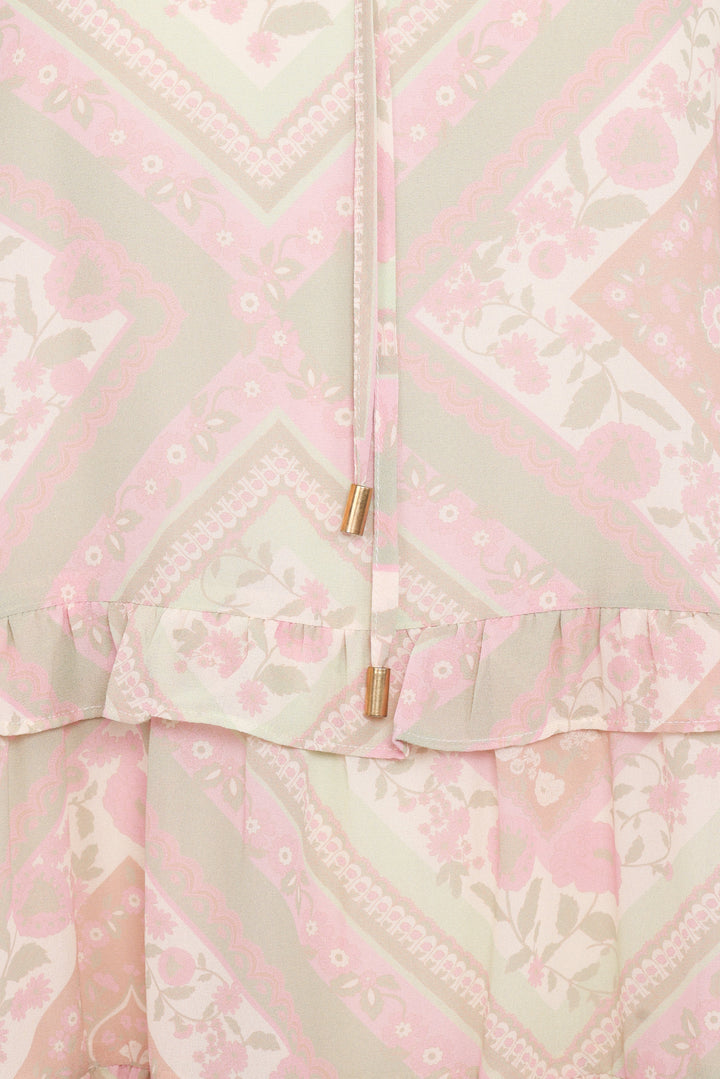 Hawken Mini Dress - Sage Paisley