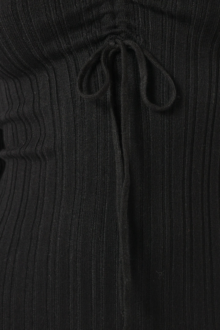 Irene Long Sleeve Midi Dress - Black