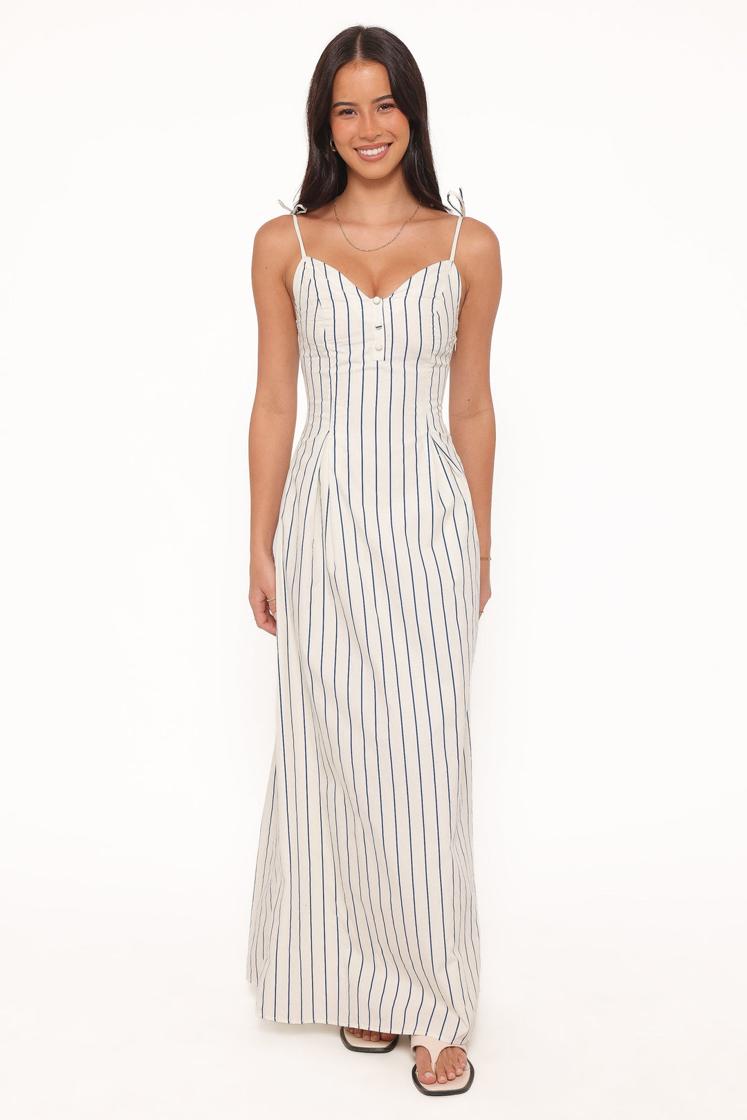 Jordin Maxi Dress - Ivory/Blue Stripe