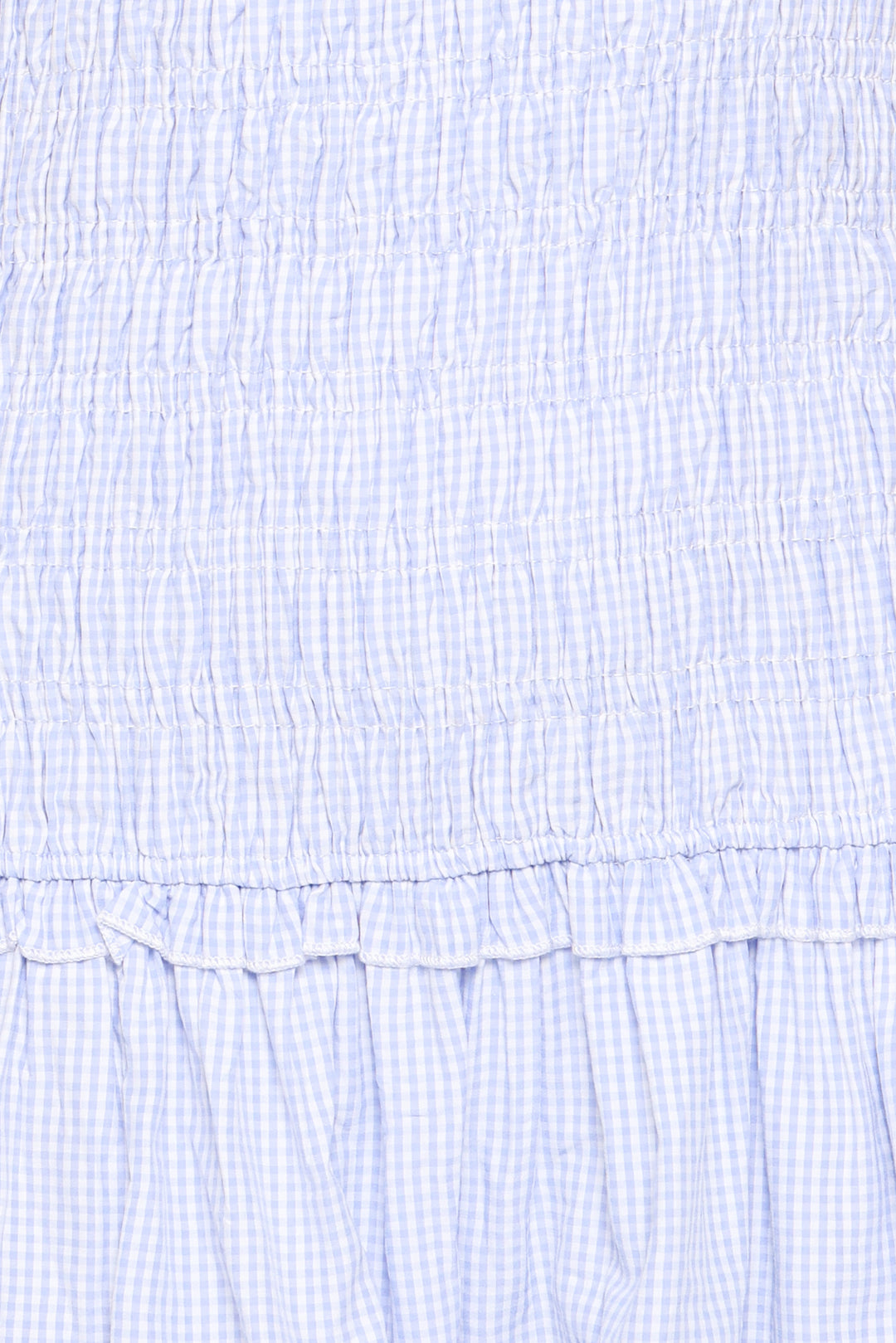 Kaelyn Gather Mini Dress - Blue Gingham