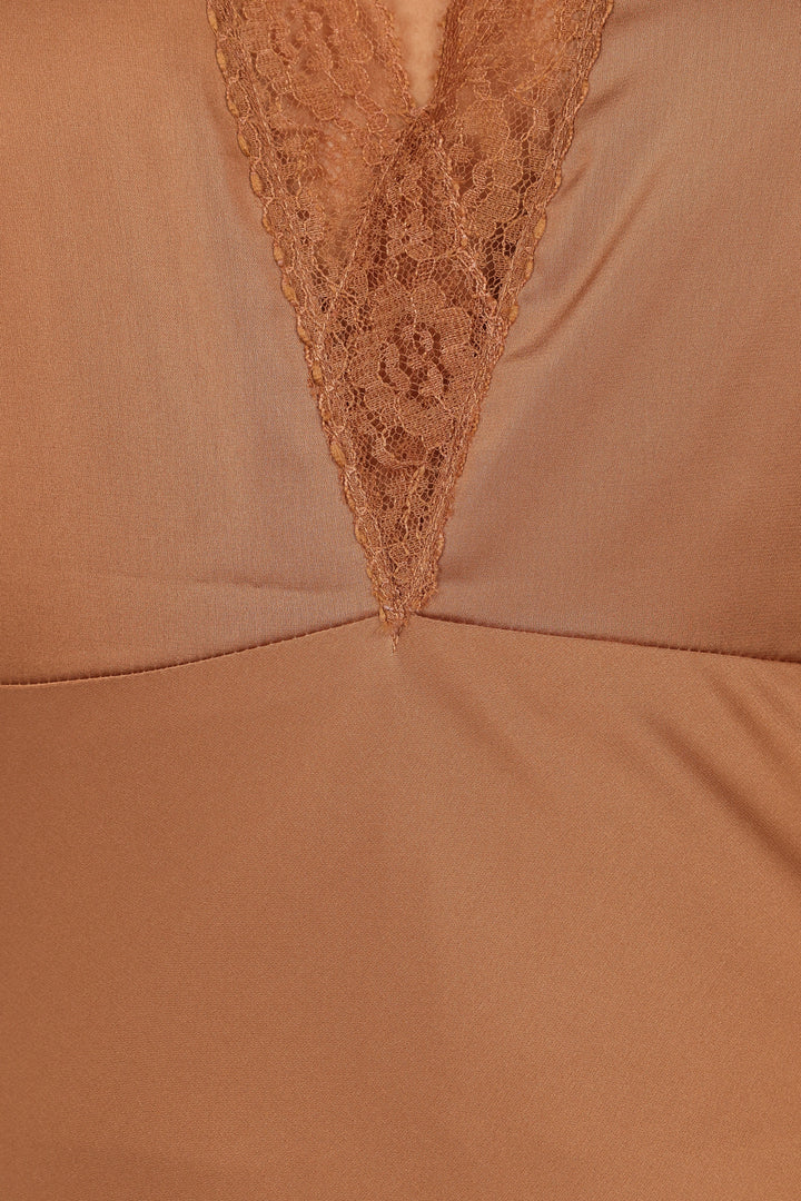 Kalina Halterneck Maxi Dress - Bronze