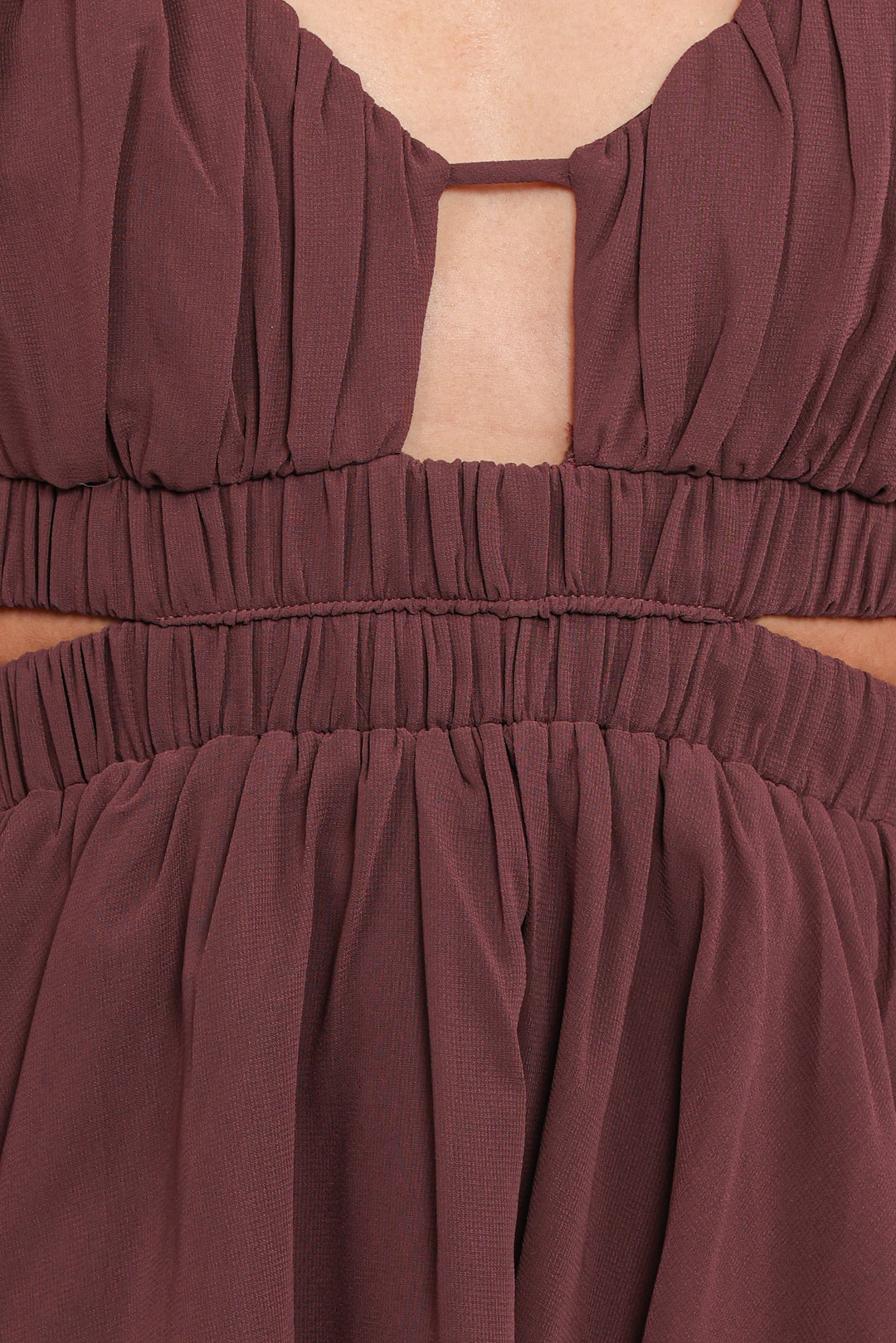 Katniss Long Sleeve Mini Dress - Chocolate