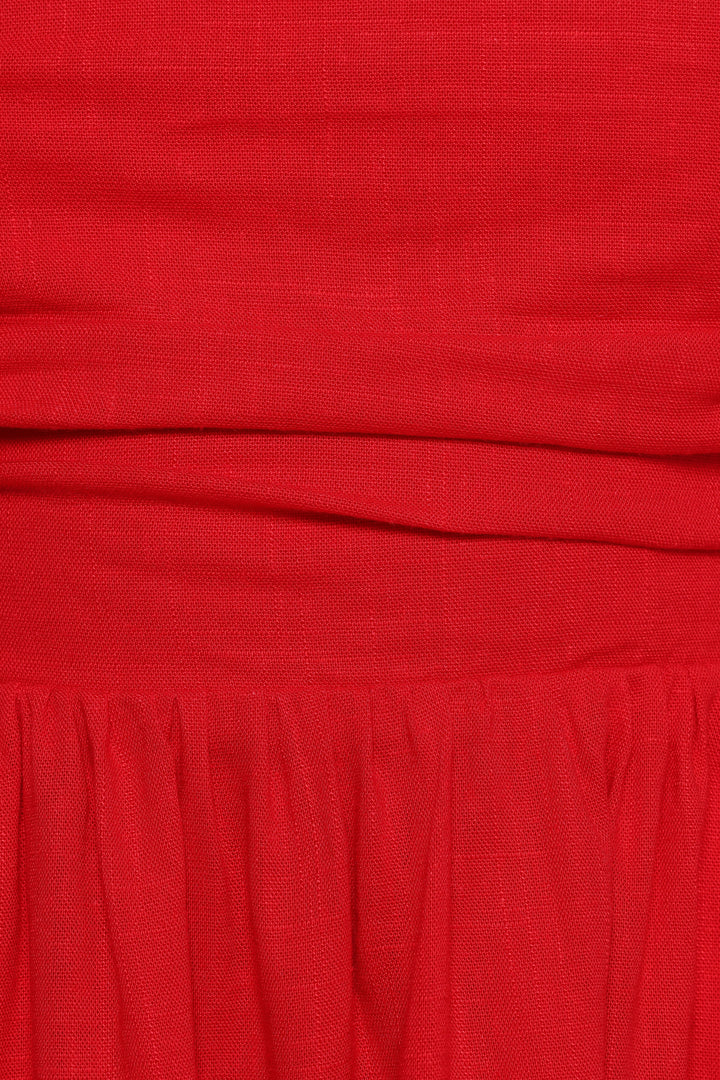 Katy Strapless Mini Dress - Red