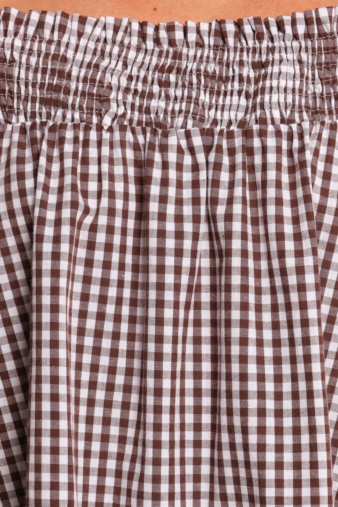 Kennedy Smock Mini Dress - Chocolate Gingham