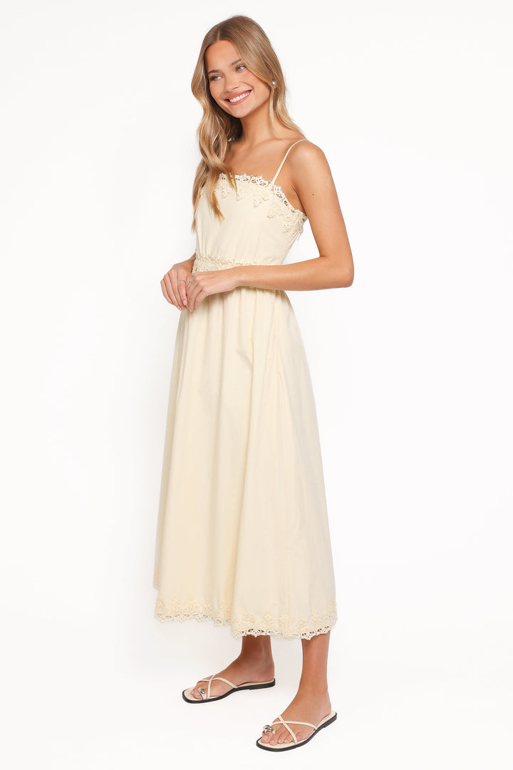 Kiana Midi Dress - Pale Yellow