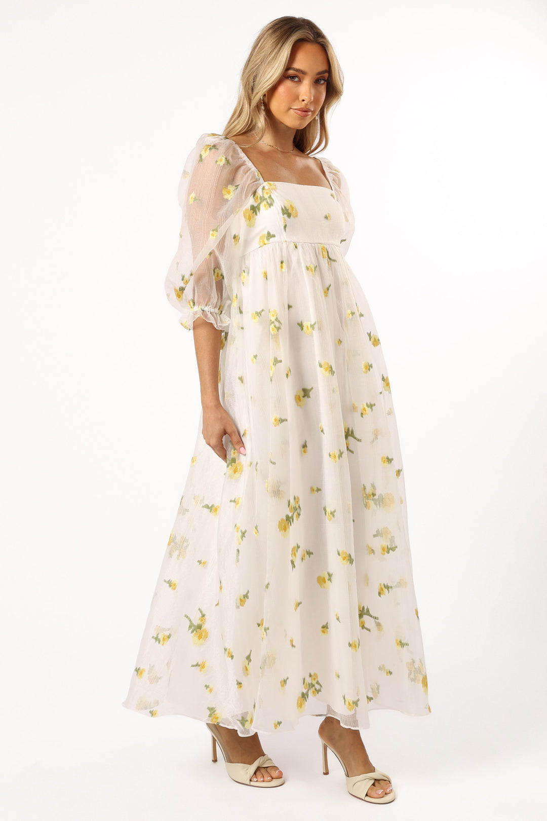 Kordyn Maxi Dress - White Yellow Floral