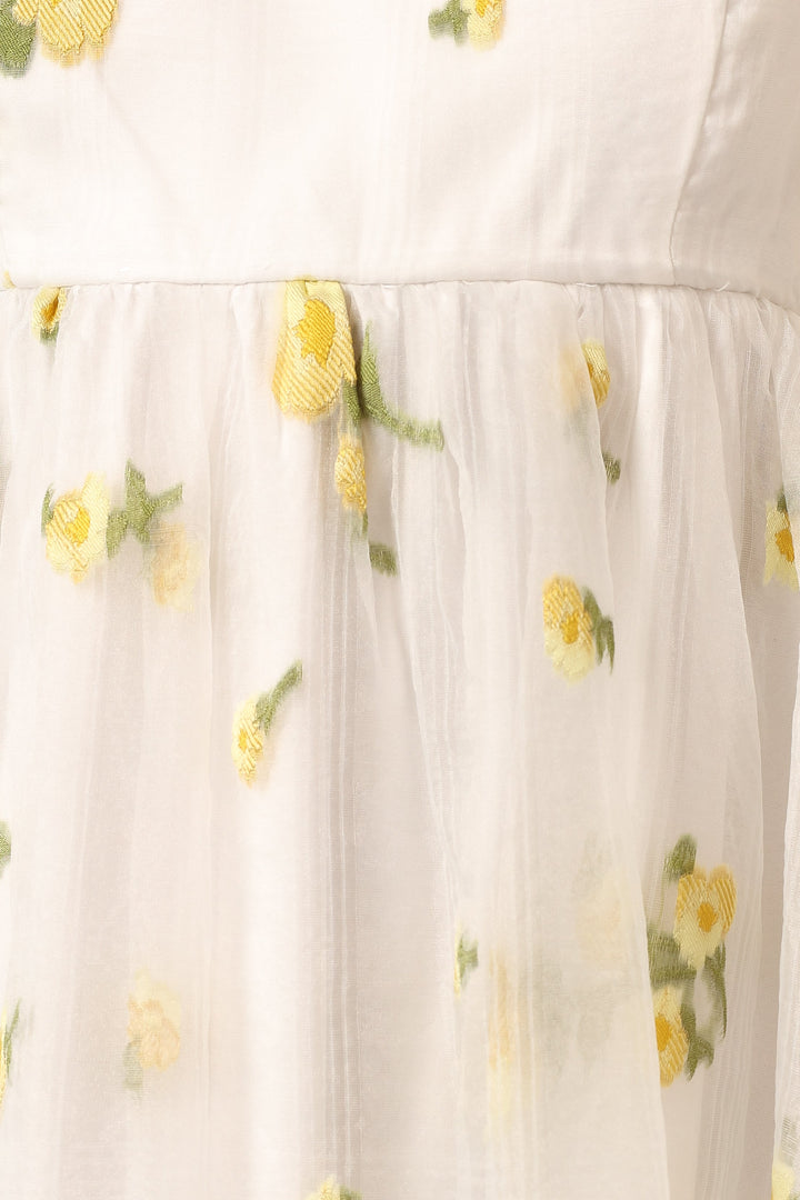 Kordyn Maxi Dress - White Yellow Floral