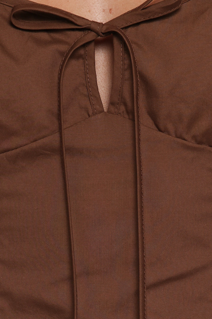 Lacey Mini Dress - Brown