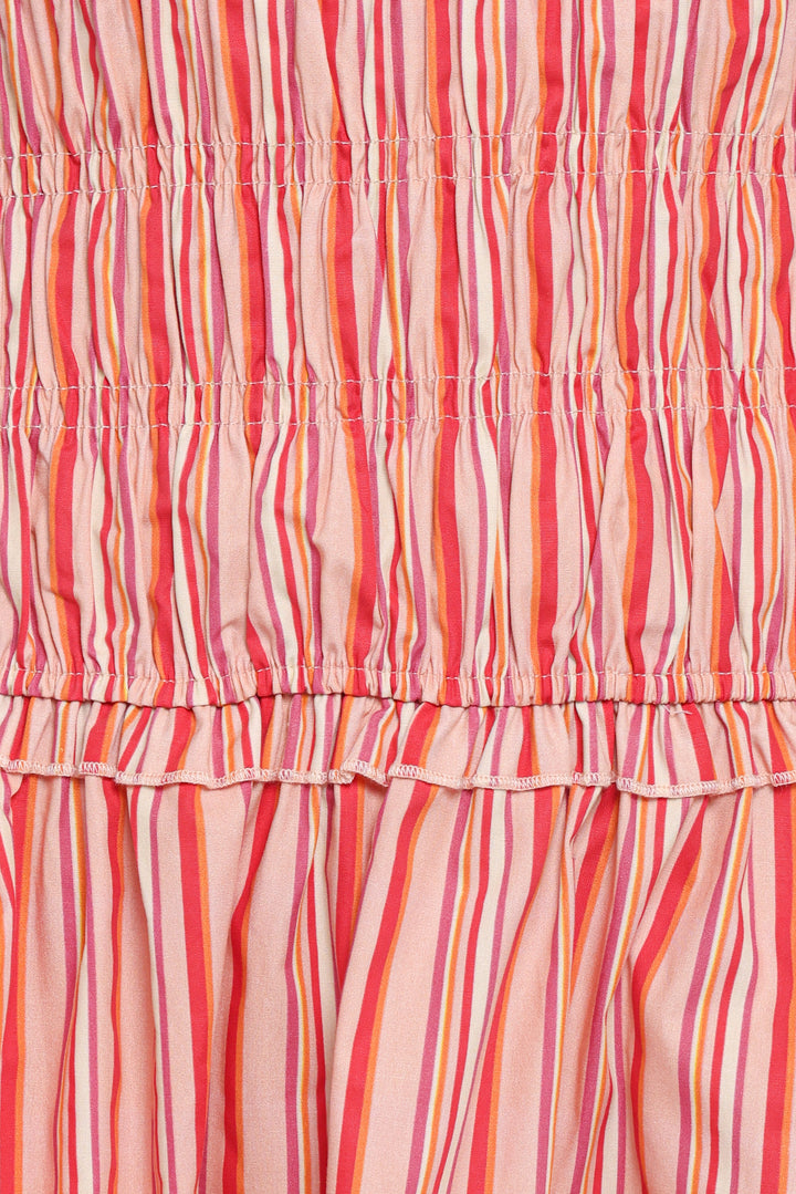Leabrook Mini Dress - Peach Stripe