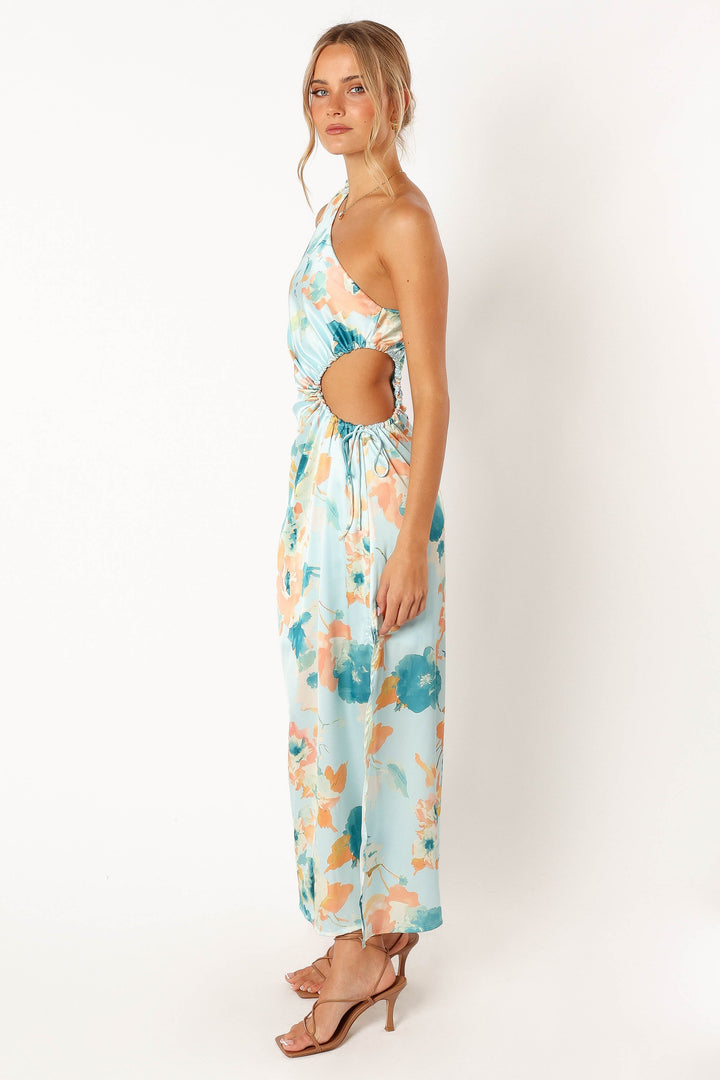 Leighton One Shoulder Midi Dress - Light Blue