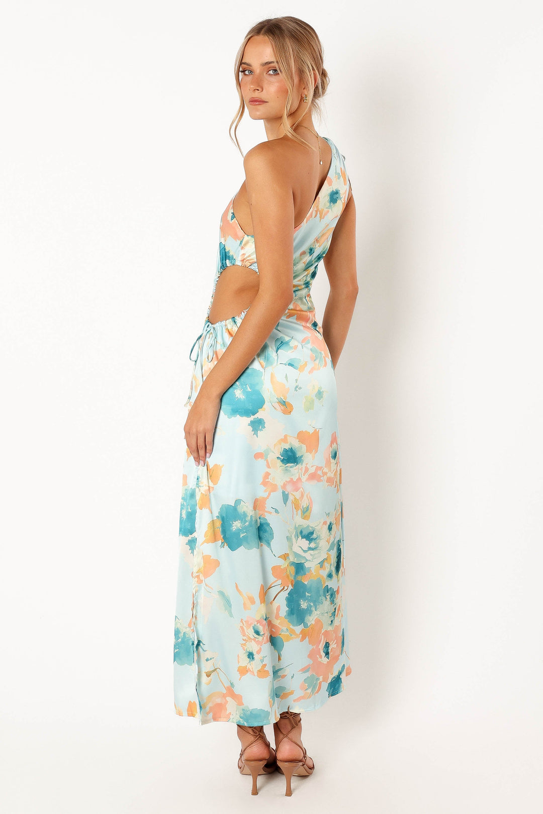 Leighton One Shoulder Midi Dress - Light Blue