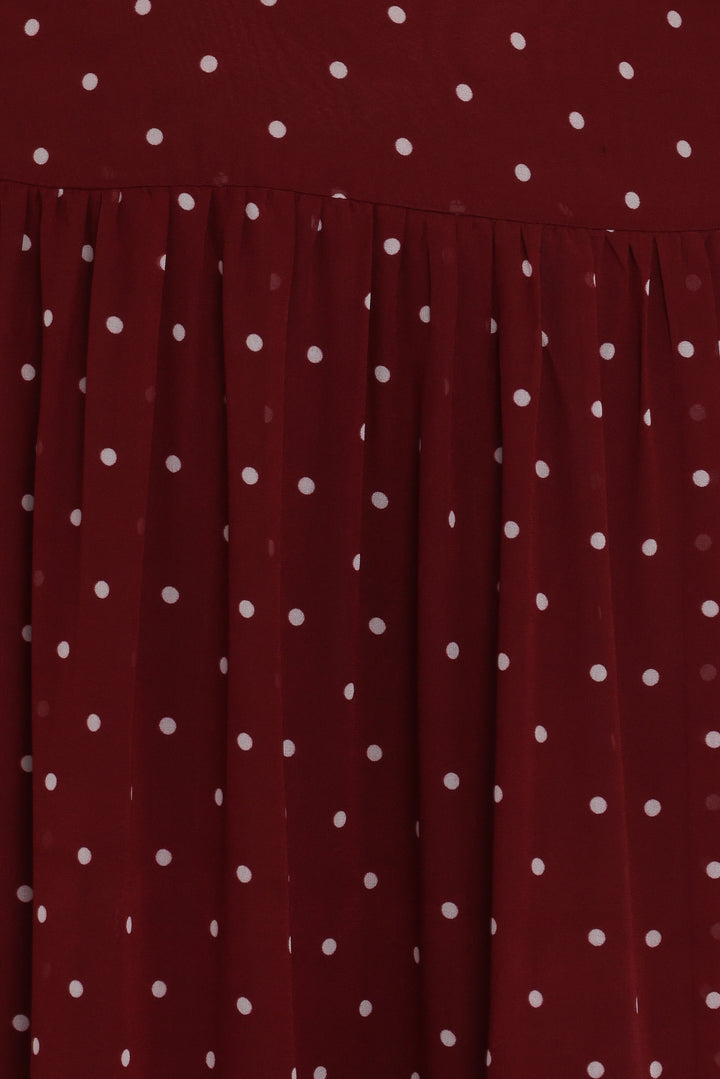 Leona Halterneck Maxi Dress - Red Polka Dot