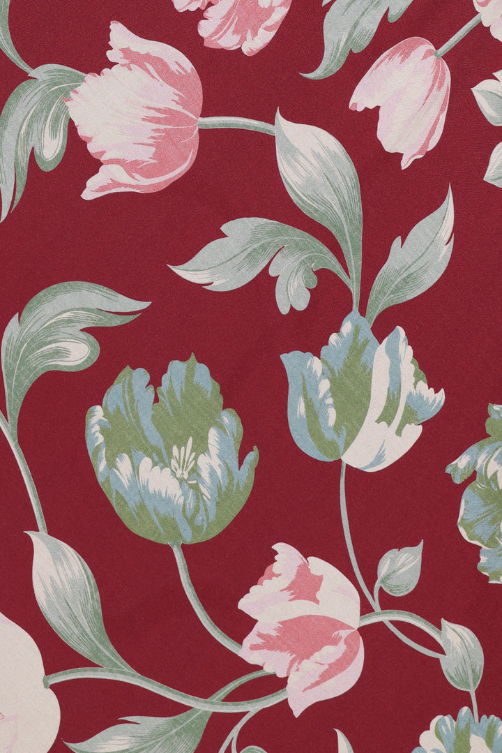 Linden Midi Dress - Red Tulip Floral