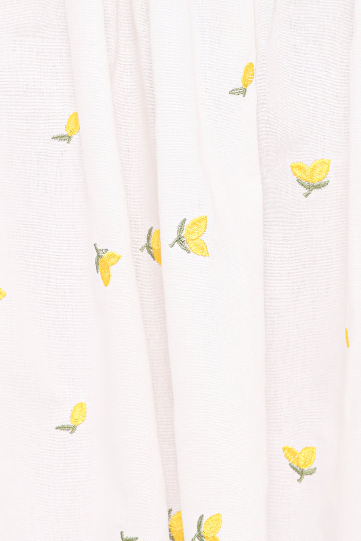Madeline Mini Dress - Embroidered Lemons