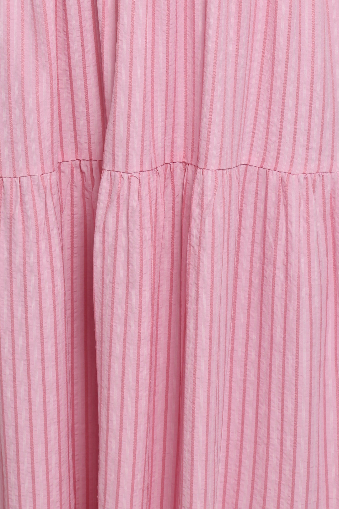 Maisie Strapless Midi Dress - Pink Stripe