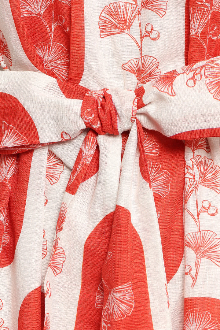 Mary Maxi Dress - Red/White
