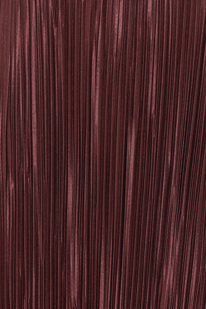 Melody Plisse Halter Maxi Dress - Brown
