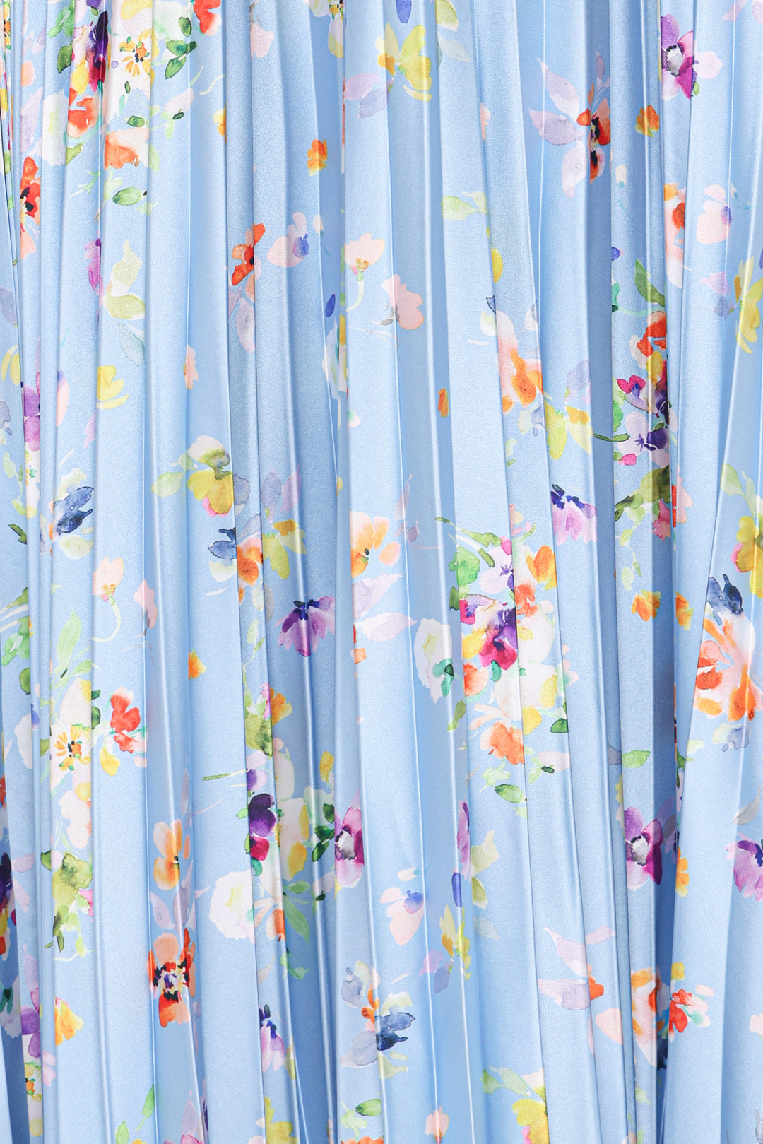 Naira Pleated Maxi Dress - Cornflower Blue Floral