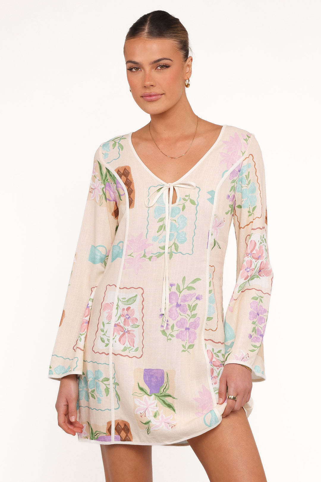 Narelle Mini Dress - Lilac Floral