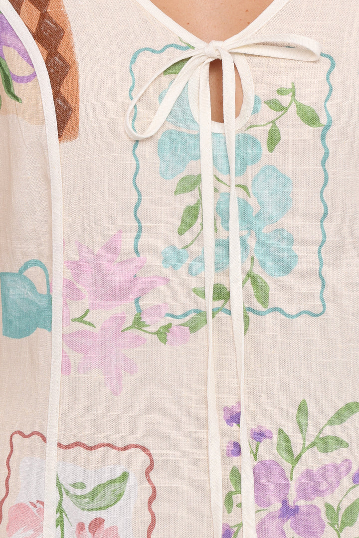 Narelle Mini Dress - Lilac Floral